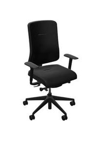 Nowy Styl B&uuml;rostuhl NowyStyl UTILA, mit Armlehnen, Synchronmechanik, Muldensitz, sitzh&ouml;hen-/tiefenverstellbar, R&uuml;ckenlehne gepolstert, schwarz/schwarz