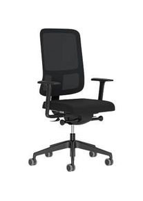 Nowy Styl B&uuml;rostuhl NowyStyl UTILA, mit Armlehnen, Synchronmechanik, Muldensitz, sitzh&ouml;hen-/tiefenverstellbar, R&uuml;ckenlehne mit Netzbezug, schwarz/schwarz