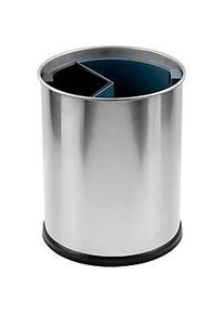 Abfalleimer Probbax, Volumen 13 l, 2 herausnehmbare Inneneimer, ohne Deckel, &Oslash; 245 x L 560 x H 300 mm, Edelstahl, edelstahlfarben