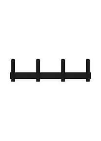 Wandgarderobe Functionals JUST 50 Raven Black, 8 Haken, bis 10 kg, Aluminium und Kunststoff, schwarz