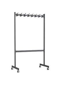 Mobiler Garderobenst&auml;nder Functionals KOMPAKT, 40 Haken, mit Bremse, H 1000 mm, Stahl und Kunststoff, dunkelgrau