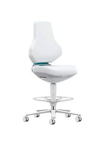 bimos Hightech- und Reinraumdrehstuhl Texon 4, Skintec offwhite, Sitz-Stopp-Rollen u. Fussring