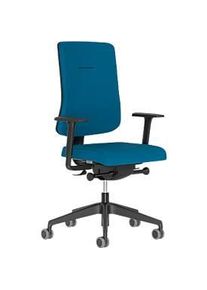 Nowy Styl B&uuml;rostuhl NowyStyl UTILA, mit Armlehnen, Synchronmechanik, Muldensitz, sitzh&ouml;hen-/tiefenverstellbar, R&uuml;ckenlehne gepolstert, blau/blau