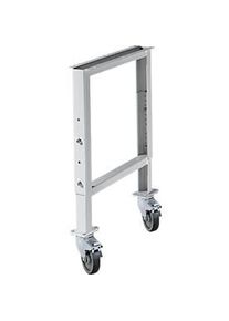 Sch&auml;fer Shop Pure Werkbankfuss WFH707L, h&ouml;henverstellbar, T 665 x H 641-853 mm, mit Rollen, lichtgrau RAL 7035