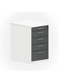 Standcontainer NEVADA, B 430 x T 600 x H 740 mm, weiss/dunkelgrau