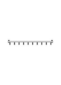 Wandgarderobe Functionals TERTIO, 10 Haken, bis 10 kg, B 1000 mm, Aluminium und Kunststoff, silber-dunkelgrau
