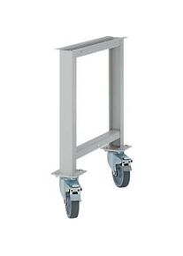 Sch&auml;fer Shop Pure Werkbankfuss WFF807L, nicht h&ouml;henverstellbar, mit Rollen, T 665 x H 800 mm, weissaluminium RAL 9006