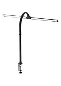 Alco LED-Schreibtischleuchte 905-11, Schwarz, 20 W, 2.200 lm, stufenlos dimmbar, 5 Farbtemperaturen (3.000-6.500 K), CRI 80, mit Klemme, flexibler Leuchtarm, 30.000 h Lebensdauer