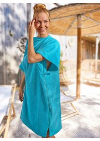 w&auml;schepur Witt Bade-Poncho, t&uuml;rkis, Gr&ouml;&szlig;e S/M, 100% Baumwolle