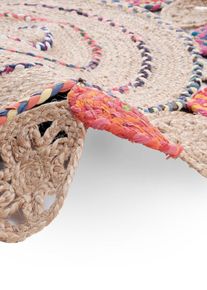 Runder Teppich mit bunten Kreisen in beige, 1 (&Oslash; 90 cm), bonprix