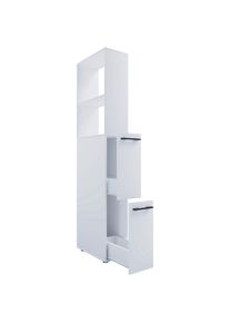 Mid.you Hochschrank , Honigeiche , Metall , 1 F&auml;cher , 2 Schublade(n) Schubladen , 25x183x50 cm , stehend , Badezimmer, Badm&ouml;belsets & -serien, Badm&ouml;belserien