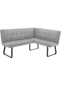 ByLiving, ByLiving Eckbank &raquo;Talea K&uuml;chenbank&laquo; 1 Stk. tlg. Komortable Nosaqfederung und gem&uuml;tlicher Stoffbezug mit Farbauswahl, hellgrau, Metall, 