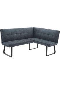 ByLiving, ByLiving Eckbank &raquo;Talea K&uuml;chenbank&laquo; 1 Stk. tlg. Komortable Nosaqfederung und gem&uuml;tlicher Stoffbezug mit Farbauswahl, dunkelgrau, Metall, 