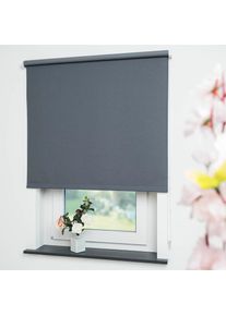 Liedeco, Seitenzugrollo &raquo;Uni&laquo; verdunkelnd energiesparend mit Bohren, dunkelgrau, Polyester