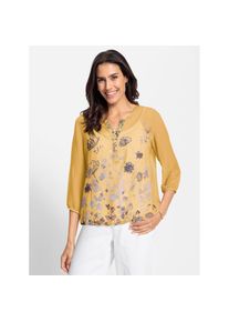 Inspirationen, Unisex, Chiffonbluse, gelb, bedruckt, 36, Chiffon-Qualit&auml;t