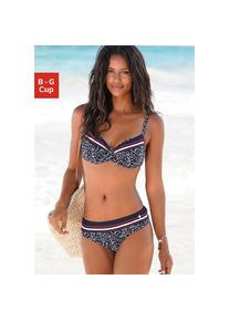 Lascana, Unisex, Lascana B&uuml;gel-Bikini-Top &raquo;Minimal&laquo; mit verstellbaren Tr&auml;gern, marine, bedruckt, 38, Cup C, Mit minimalistischem Print