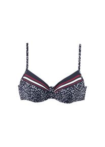 Lascana, Unisex, Lascana B&uuml;gel-Bikini-Top &raquo;Minimal&laquo; mit verstellbaren Tr&auml;gern, marine, bedruckt, 42, Cup G, Mit minimalistischem Print