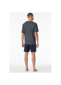 Schiesser, Herren, Shorty &raquo;Comfort Essentials&laquo; 2 tlg. mit gemustertem Oberteil, 804, nachtblau, 62, Herren-Schlafanzug von Schiesser