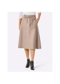 Mainpol, Unisex, Lederrock, beige, 48, hochwertiges Viskose-Futter