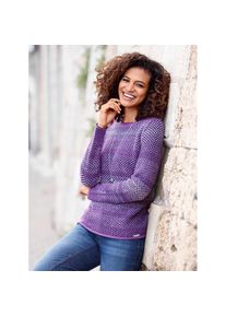 Casual Looks, Unisex, Rundhalspullover &raquo;Pullover&laquo;, lila, marine, gemustert, 38, mit Rundhals-Ausschnitt