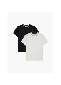 Calvin Klein Jeans, Herren, T-Shirt &raquo;INTARSIA 2-PACK SS T-SHIRT&laquo; Packung, 2, f&uuml;r Kinder bis 16 Jahre, Logo-Schriftzug, hellwei&szlig;, ck schwarz, 12 (152),