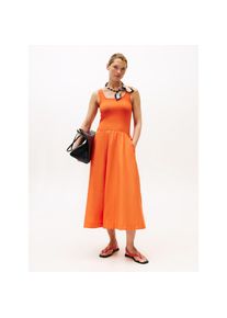 Tommy Hilfiger, Unisex, A-Linien-Kleid &raquo;5X2 RIB MIDI MIX F&F DRS&laquo;, brilliant orange, XXXL(46), N-Gr, A-Linien-Kleid von Tommy Hilfiger Womanswear