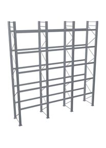 Rayonnage &agrave; palettes, galvanis&eacute; &agrave; chaud, h x l x p 6000 x 5965 x 1100 mm, 5 niveaux, rayonnage complet Schulte