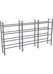 Rayonnage &agrave; palettes, galvanis&eacute; &agrave; chaud, h x l x p 4500 x 8590 x 1100 mm, 4 niveaux, rayonnage complet Schulte