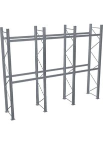 Rayonnage &agrave; palettes, galvanis&eacute; &agrave; chaud, h x l x p 4500 x 5965 x 1100 mm, 2 niveaux, rayonnage complet Schulte