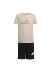 adidas Sportswear Trainingsanzug Jungen Gr&ouml;&szlig;e 140 beige / schwarz