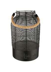 Gilde, Gilde Windlicht &raquo;Windlicht rund Lebe, Liebe, Lache schwarz H. 33 cm&laquo;, schwarz, Eisen, B/H/T: 20 cm x 33 cm x 20 cm