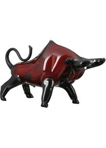 Casablanca By Gilde, Casablanca by Gilde Tierfigur &raquo;Glasskulptur Stier&laquo;, rot, schwarz, Glas, B/H/T: 48 cm x 28 cm x 18 cm