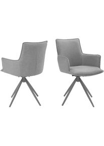 Goodproduct, GOODproduct Drehstuhl &raquo;Amoreve&laquo; (Set) 2 Stk.hochwertiger Strukturstoff, ergonomisches Design, Metallgestell, anthrazit, Polyester, B/H/T: