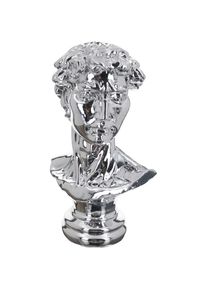 Gilde, Gilde Dekofigur &raquo;Figur Davidskopf David silberfarben H. 37,5 cm&laquo;, silberfarben, Kunstharz, B/H/T: 24,5 cm x 37,5 cm x 17 cm