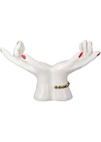 Gilde, Gilde Dekoobjekt &raquo;Dekoobjekt Hand Hands weiss H. 22 cm&laquo;, wei&szlig;, Keramik, B/H/T: 35,7 cm x 22 cm x 11 cm