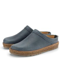 Haflinger Unisex-Lederpantoffel Denimblau 46