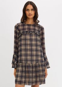 Chiffonkleid mit Volants in schwarz, Gr&ouml;sse 36, bonprix