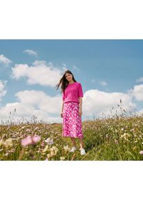 Tchibo - Jupe midi imprim&eacute;e - taille: 46 - blanc/rose