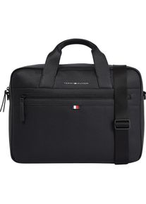 Tommy Hilfiger, Herren, Messenger Bag &raquo;ESSENTAIL&laquo; mit Laptoptasche, schwarz, B/H/T: 40cm x 30cm x 10cm, Aus Lederimitat