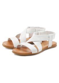 Lascana, Unisex, Lascana &raquo;Sommerschuh&laquo; aus Leder mit raffinierten Riemchen, Sandalette, Sommerschuh, wei&szlig;, 37, Sandale mit raffinierten Riemchen