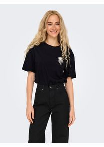 Only, Femmes T-shirt 'ONLVITA', noir / argent