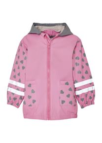 Playshoes Funktionsjacke 'Katze' M&auml;dchen Gr&ouml;&szlig;e 86 anthrazit / dunkelgrau / rosa / wei&szlig;