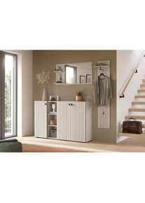 Home Affaire, Home Affaire Garderoben-Set &raquo;TATIO, 3-tlg. Garderobenkombination, Breite: 201 cm, Rillenfr&auml;sung&laquo; Set, Set, best. aus: 1 Spiegel, 1 