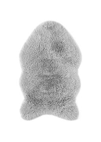 ANDIAMO, Fellteppich &raquo;Alpa&laquo; fellf&ouml;rmig 35 mm H&ouml;he Kunstfell, Uni Farben, sehr weich, waschbar, auch als 2er Set, silberfarben, Polyester, 35 mm
