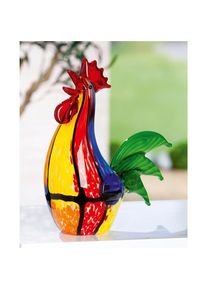"Casablanca By Gilde, Casablanca by Gilde Tierfigur &raquo;Skulptur ""Hahn""&laquo;, bunt, Glas, B/H/T: 23 cm x 27 cm x 11 cm"