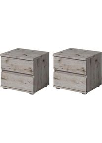 Home Affaire, Home Affaire Nachttisch &raquo;PRESSAC Nachtkommode mit 2 Schubladen, Set 2 St&uuml;cke&laquo; Set, zwei St&uuml;cke, Set, 2 St., zwei St&uuml;cke, Nachtschr&auml;nke, 