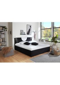 Westfalia Schlafkomfort, Polsterbett &raquo;Pisa in verschiedenen H&auml;rtegraden und Gr&ouml;ssen&laquo; wahlweise mit oder ohne Bettkasten, schwarz, schwarz mit 