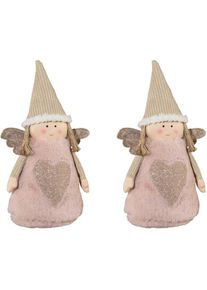 Creativ Home, Creativ home Engelfigur &raquo;Engel&laquo; mit Glitzer-Applikationen, rosa, B/H/T: 13 cm x 22 cm x 8 cm