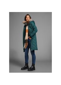 Laura Scott, Unisex, Steppmantel mit modischem Steppmuster, dunkelgr&uuml;n, 40, Lange Steppjacke mit Kapuze und modischem Zwiebelsteppmuster