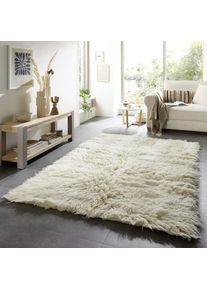 Theko, Theko Wollteppich &raquo;Flokos 2&laquo; rechteckig 70 mm H&ouml;he original griechischer Flokati, Hochflor, Uni-Farben, reine Wolle, natur, Wolle, 70 mm